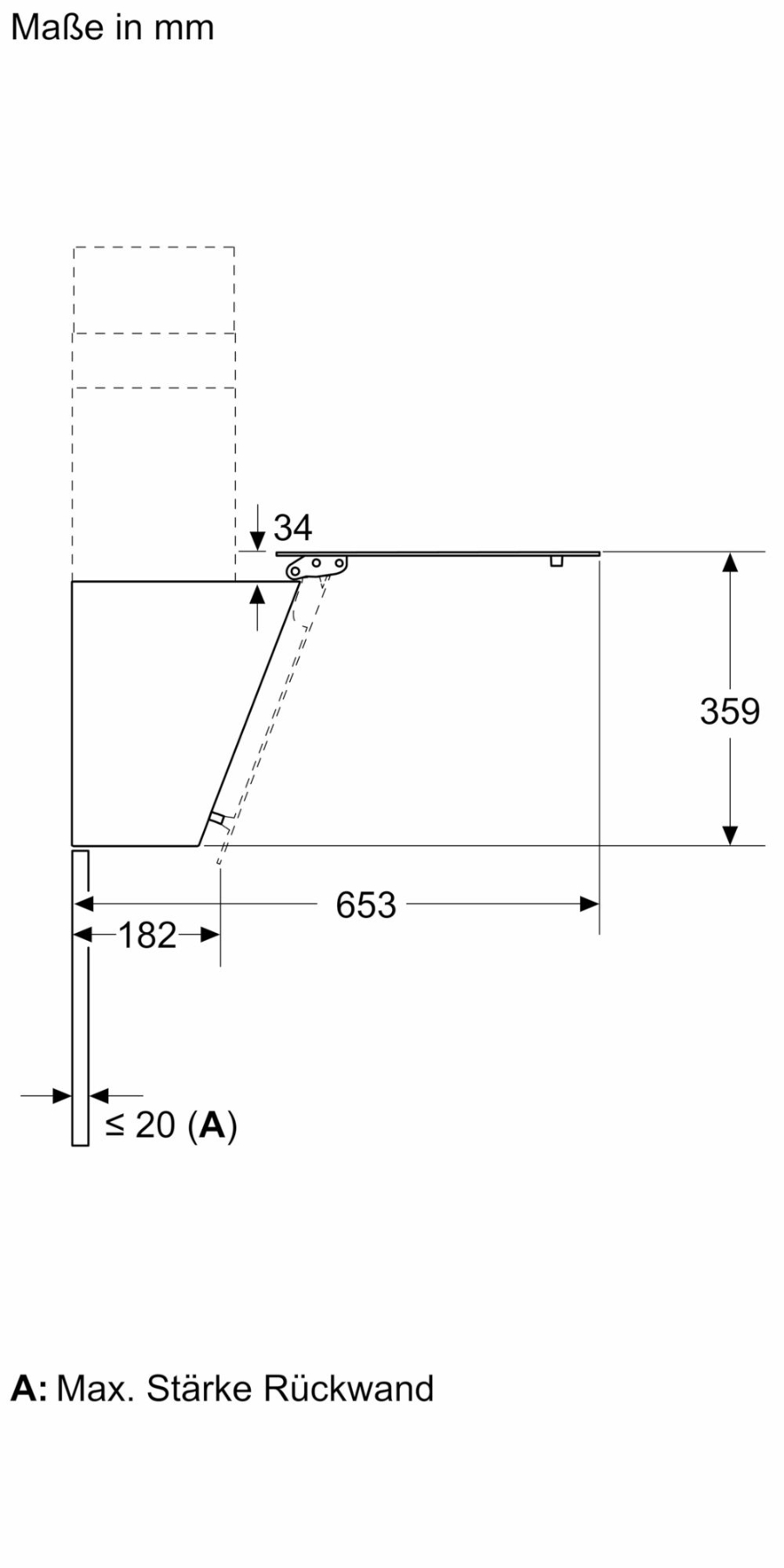 Neff D63IDK1S0  Dunstabzughaube Kamin 60 cm  Klarglas schwarz  schräg