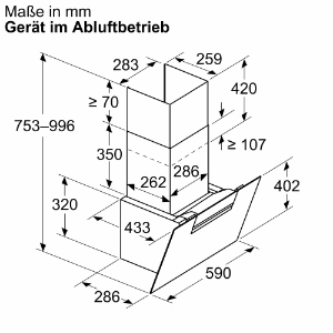 Neff D65IFN1S0 N50 Wandesse 60 cm Klarglas schwarz bedruckt 