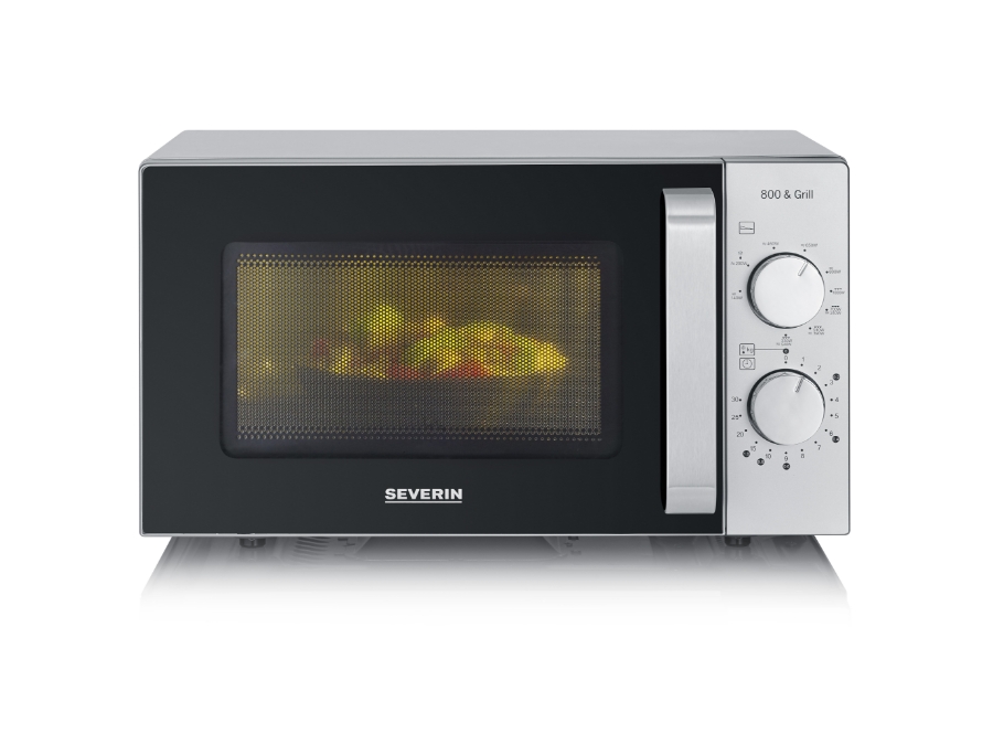 Severin MW 7768 2-in-1 Mikrowelle mit Glasboden und Grill ohne Drehteller