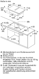 Siemens ED811BS16E Kochfeld mit Dunstabzug 80 cm Rahmenlos 