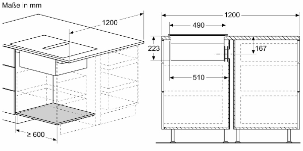 Siemens ED811BS16E Kochfeld mit Dunstabzug 80 cm Rahmenlos 