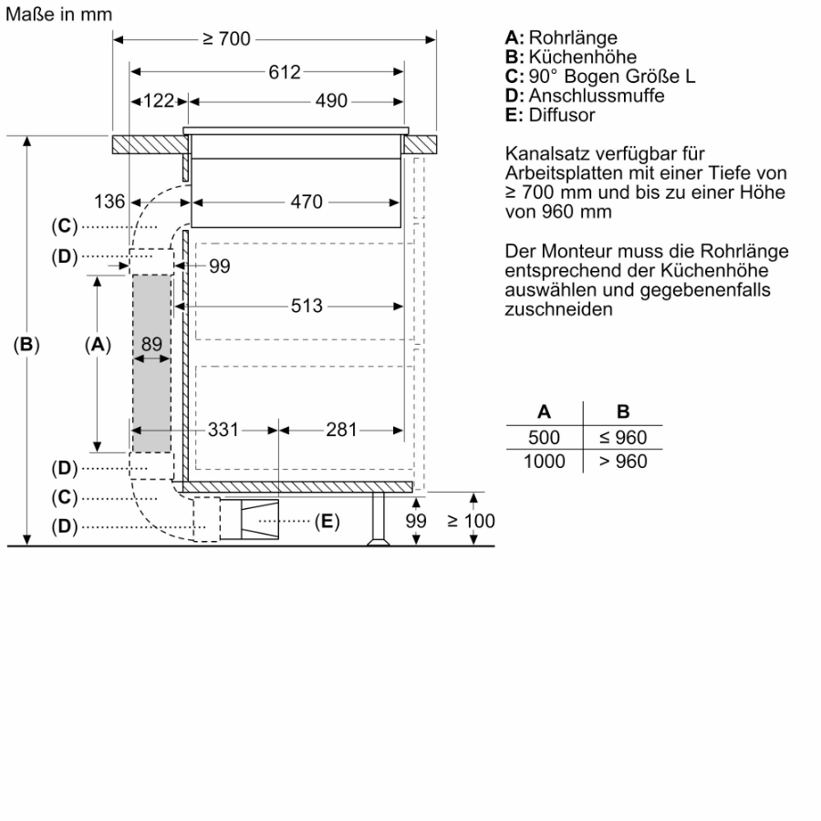Siemens ED811BS16E Kochfeld mit Dunstabzug 80 cm Rahmenlos 