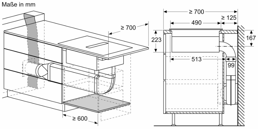Siemens ED811BS16E Kochfeld mit Dunstabzug 80 cm Rahmenlos 
