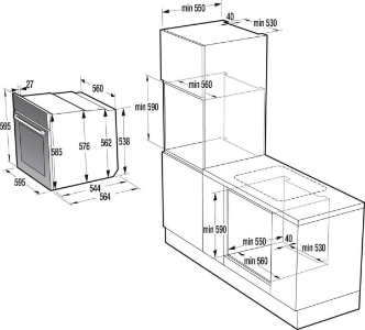 Gorenje BOP6737E02XK Einbau Backofen Pyrolyse Selbstreinigung 77 Liter,AirFry