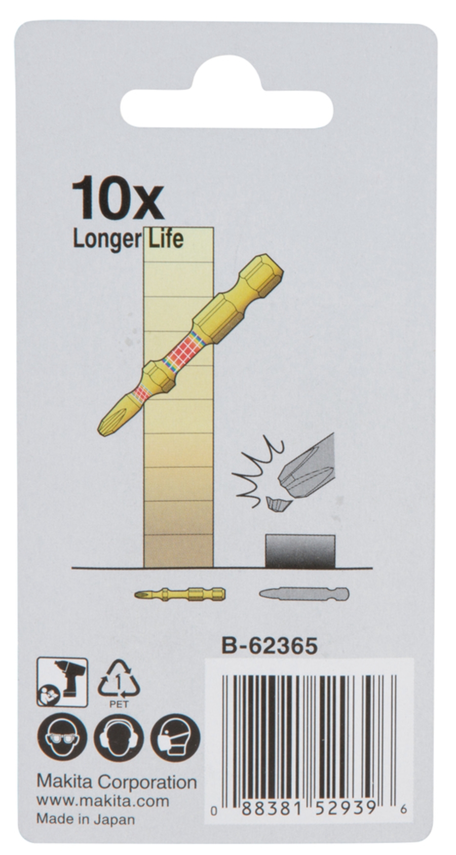 Makita B-62365 IMPACT GOLD BIT PZ2 50MM 