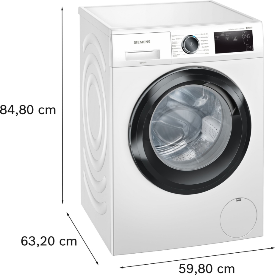 Siemens WM14UR5EM3 iQ500 Waschmaschine Frontlader, 9 kg, 1400 U/min Outdoor-/Imprägnier-Programm,Antiflecken-System