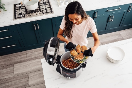 Ninja OL750EU Foodi MAX Multikocher mit Smart Deckel 7,5L, 14-in-1 Multicooker