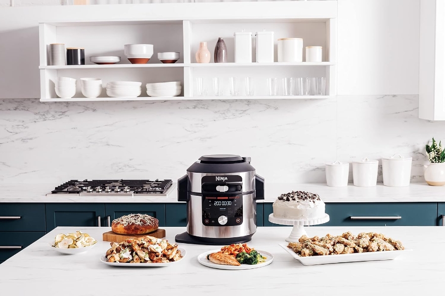 Ninja OL750EU Foodi MAX Multikocher mit Smart Deckel 7,5L, 14-in-1 Multicooker