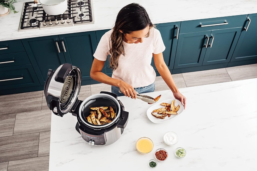 Ninja OL750EU Foodi MAX Multikocher mit Smart Deckel 7,5L, 14-in-1 Multicooker