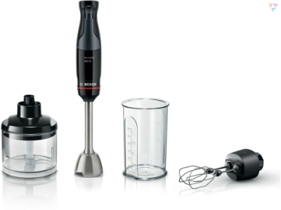 Bosch MSM4B624 Stabmixer 1000W mit Doppel-Schneebesen Schwarz