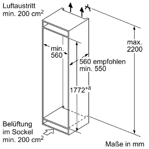 Siemens KI86V5SE0 Einbau-Kühl-Gefrier-Kombination 178cm Schlepptürmontage
