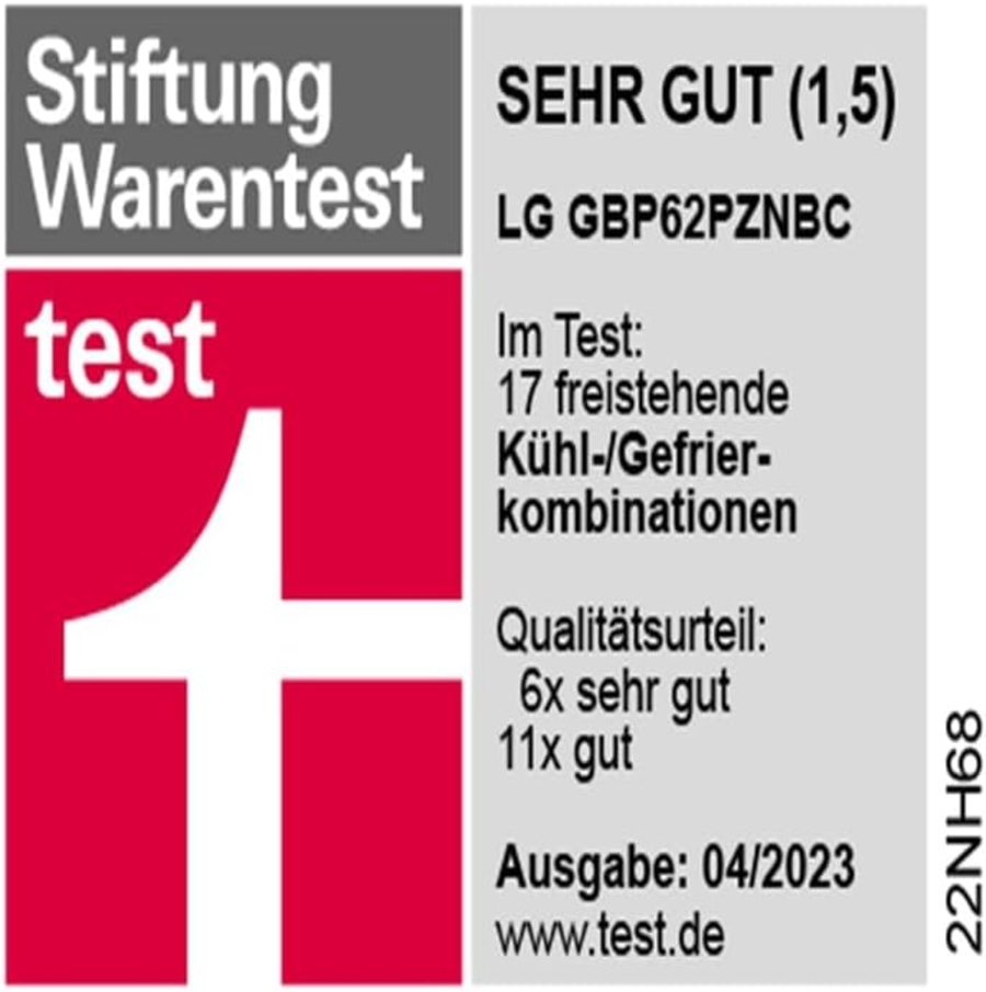 LG GBP62PZNBC Kühl- und Gefrierkombination  | 384 L  |NoFrost,DoorCooling+™ | LINEARCooling | FRESHConverter™