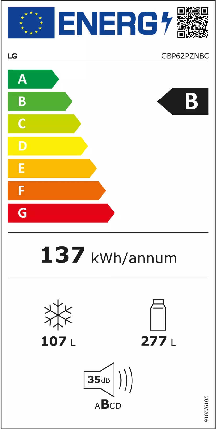 LG GBP62PZNBC Kühl- und Gefrierkombination  | 384 L  |NoFrost,DoorCooling+™ | LINEARCooling | FRESHConverter™