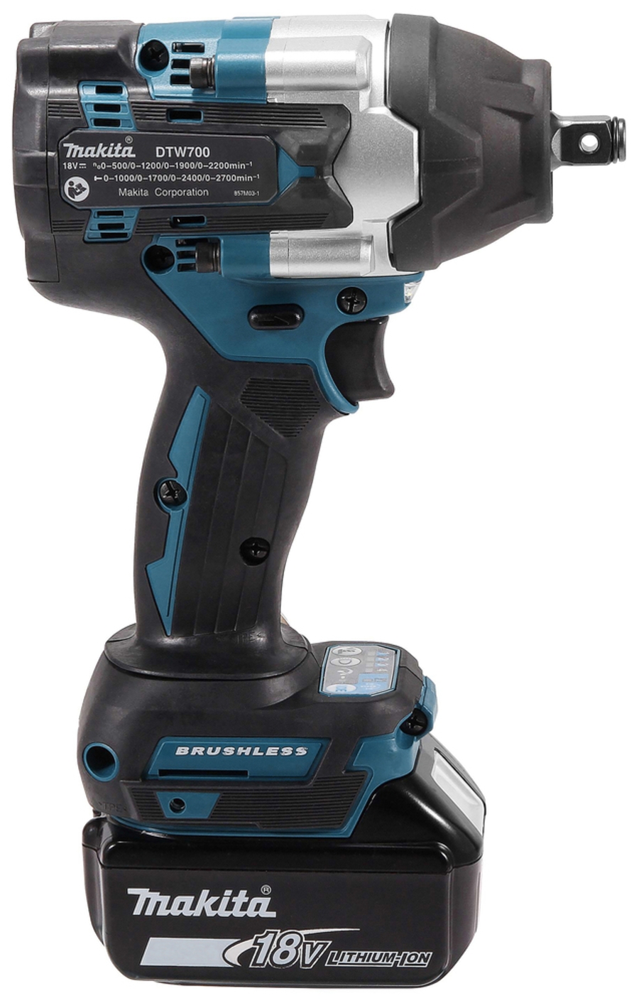 Makita DTW700Z Akku-Schlagschrauber LXT 18 V • 1/2" mit Sicherungsstift • 700 Nm • 0 - 2.200 U/min
