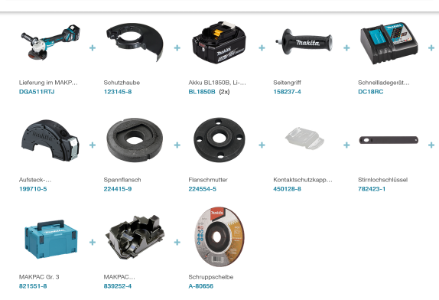 Makita DGA511RTJ  Akku-Winkelschleifer LXT 18V • 125 mm • 3.000-8.500 min-1