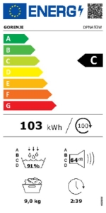 Gorenje DPNA93W Wärmepumpentrockner 9kg A+++ Inverter PowerDrive Motor