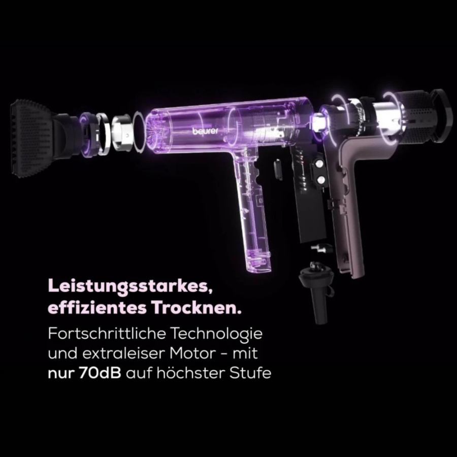 Beurer HC 100 Excellence Haartrockner mit Digitalmotor extrem kraftvoll und ultra leichtes Gewicht
