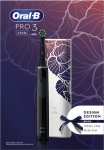 Oral-B Pro 3 3500 Black mit Reiseetui Floral Design Edition 