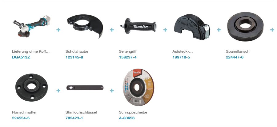 Makita DGA513Z  Akku-Winkelschleifer LXT 18 V • 125 mm • 3.000 - 8.500 U/min