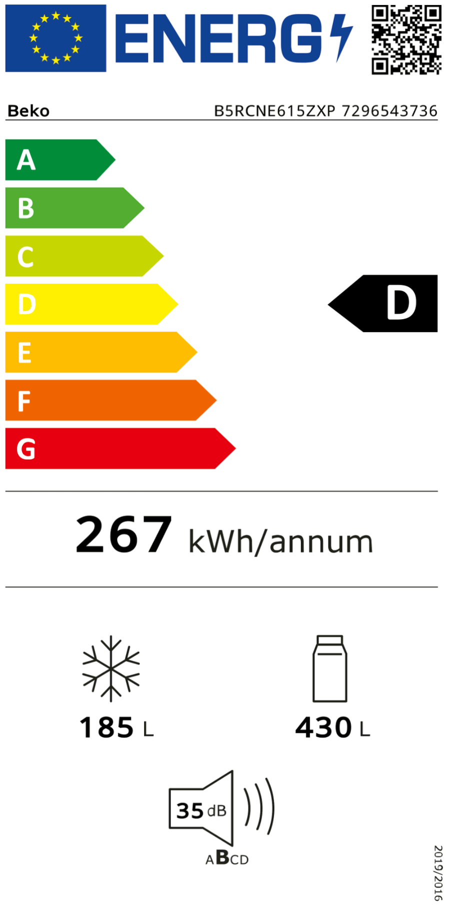 Beko B5RCNE615ZXP Kühl-Gefrierkombination NoFrost 615l,(BxHxT) :832x1930x762mm 