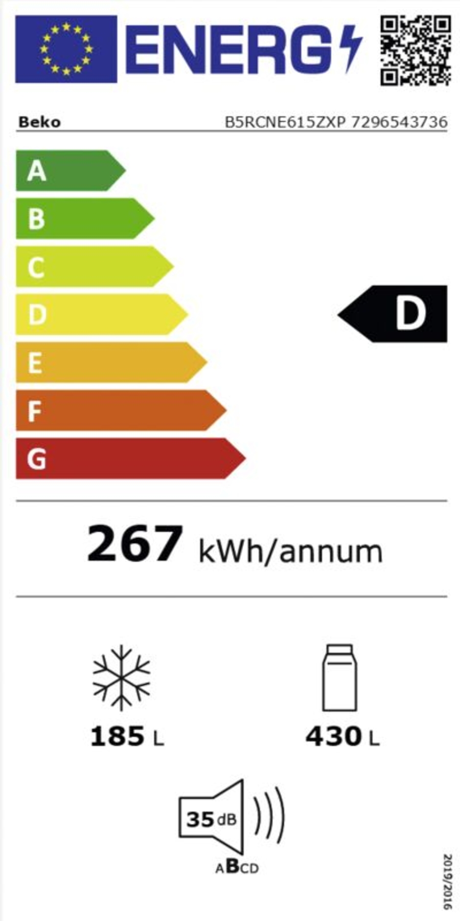 Beko B5RCNE615ZXP Kühl-Gefrierkombination NoFrost 615l,(BxHxT) :832x1930x762mm 