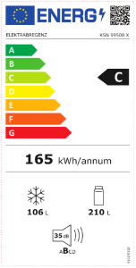 Elektrabregenz KSN 99500X Kühl- Gefrierkombination NoFrost 187cm,316 Liter