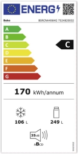 Beko B5RCNA406HG Kühl-Gefrierkombination, NoFrost 