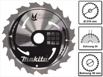 Makita B-07973 Kreissägeblatt 210 x 30 mm für Holz 