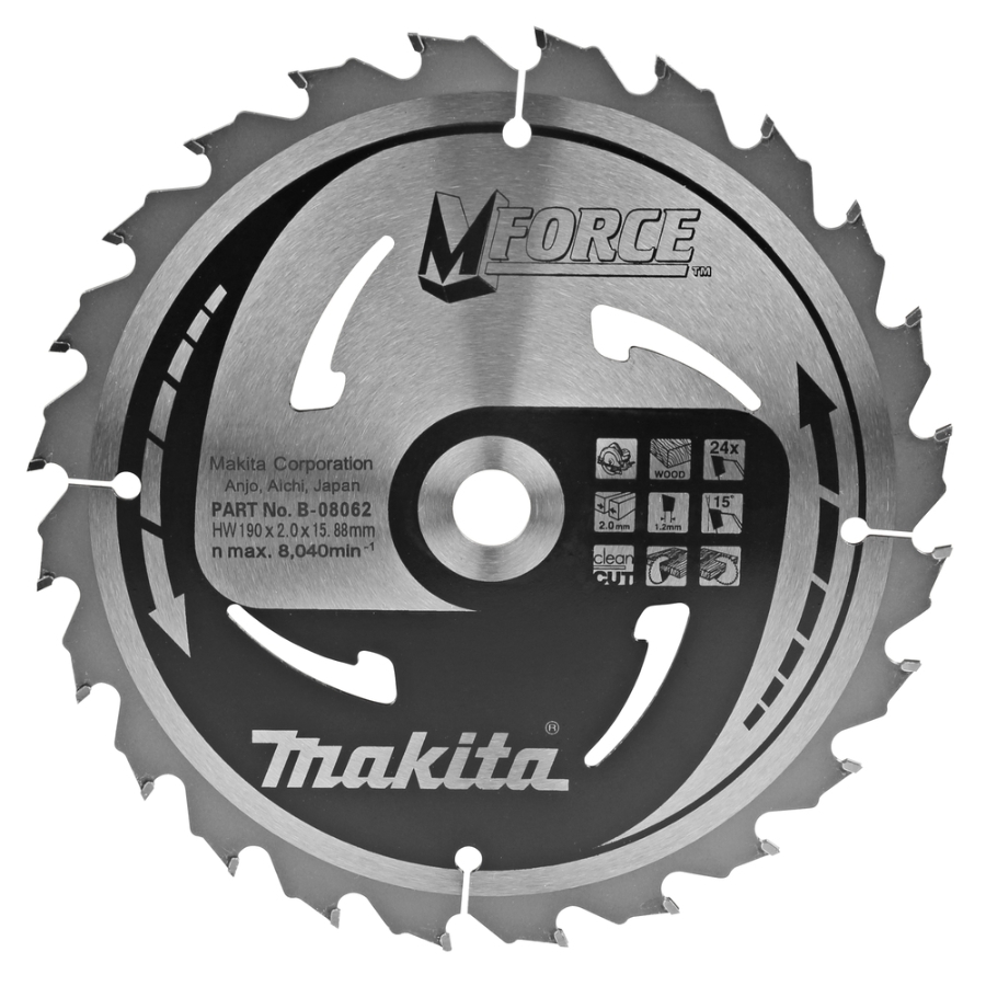 Makita B-08062 Kreissägeblatt für Holz 190 x 15,88 mm • 24 Zähne