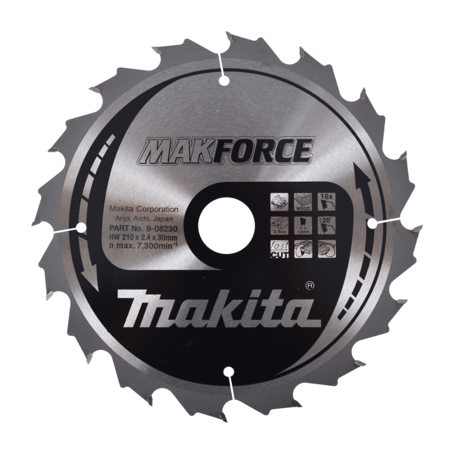 Makita B-08230 Kreissägeblatt für Holz 210 x 30 mm • 16 Zähne