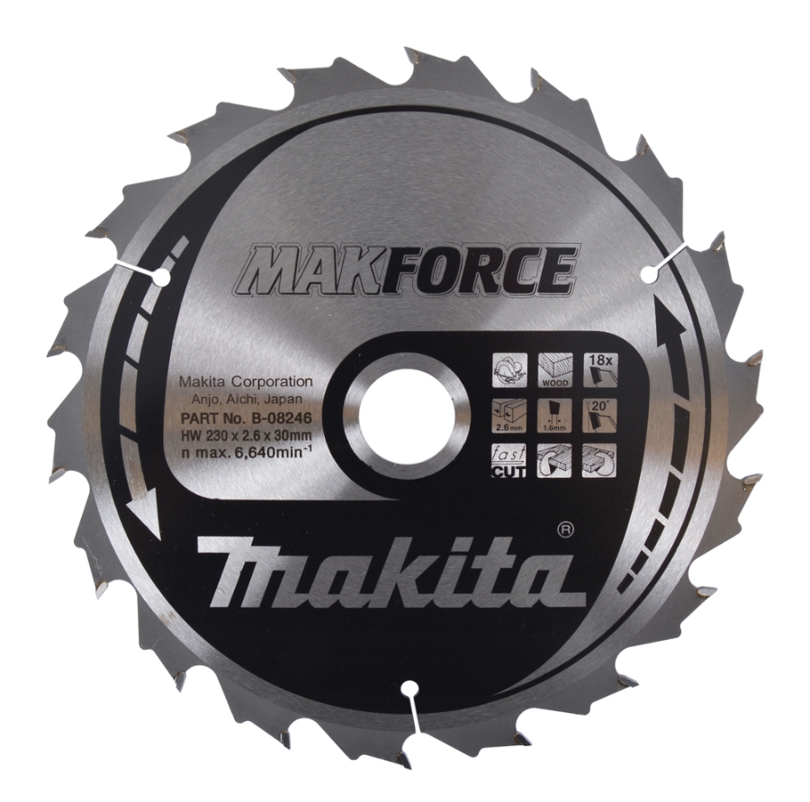 Makita B-08246 Kreissägeblatt für Holz 230 x 30 mm • 18 Zähne