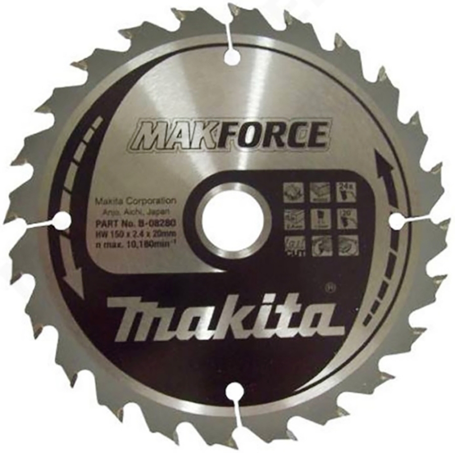 Makita B-08280 Kreissägeblatt für Holz 150 x 20 mm • 24 Zähne
