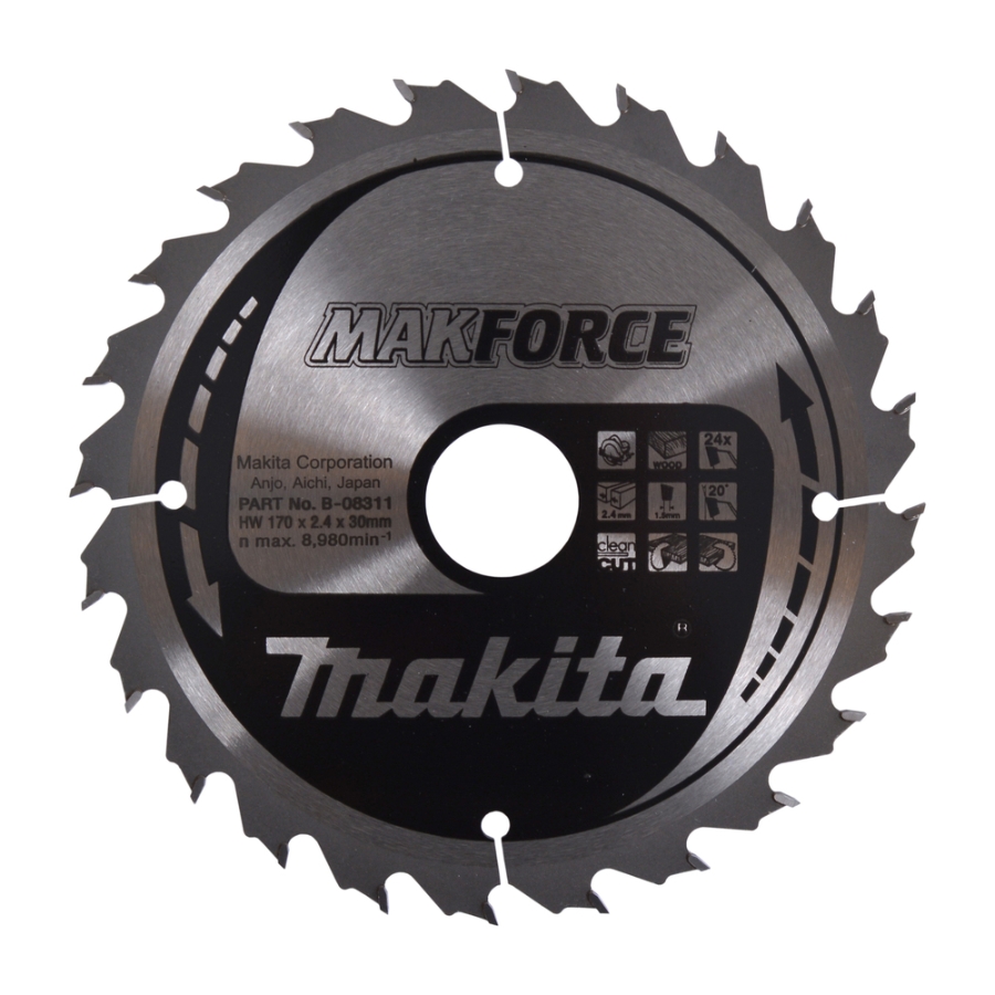 Makita B-08311 Kreissägeblatt für Holz 170 x 30 mm • 24 Zähne