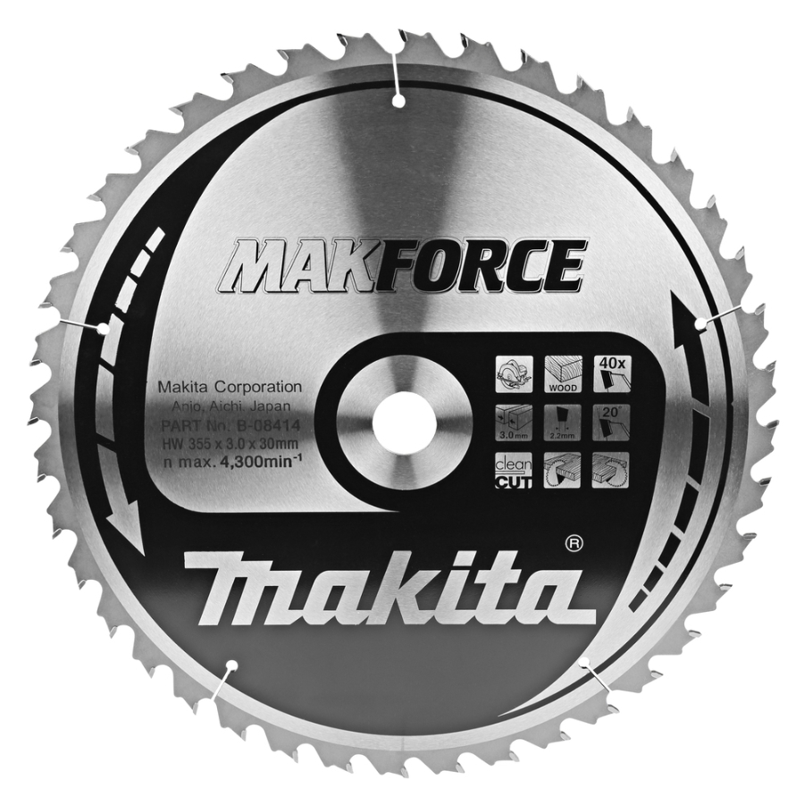 Makita B-08414 Kreissägeblatt für Holz 355 x 30 mm • 40 Zähne