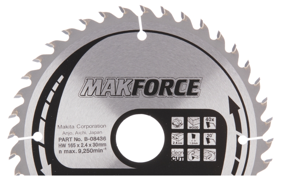 Makita B-08436 Kreissägeblatt für Holz 165 x 30 mm • 40 Zähne