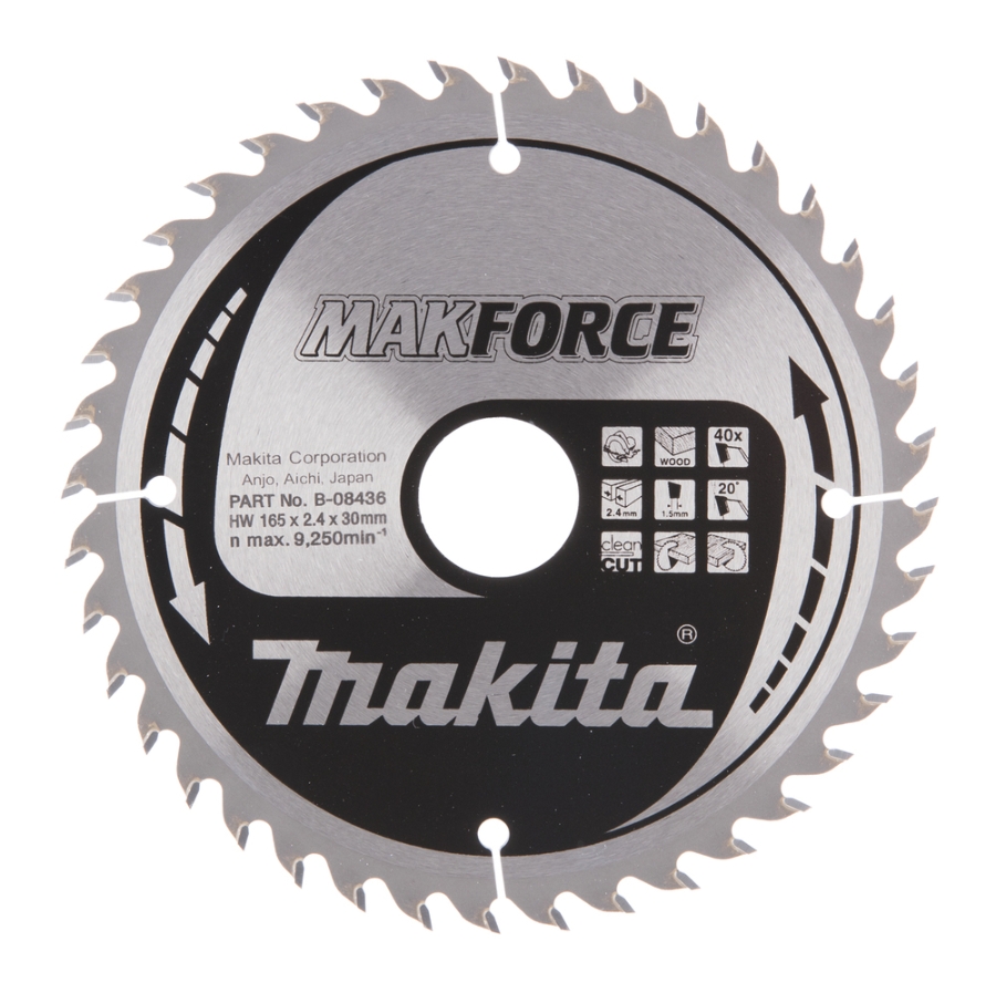 Makita B-08436 Kreissägeblatt für Holz 165 x 30 mm • 40 Zähne