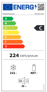 LG GSLE91EVAC Side by Side Total NoFrost Eis-, Crushed Ice- Wasserspender mit UVnano