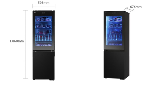 LG GBG7190CEV InstaView® Kühl-Gefrierkombination Essence Black Steel | 4,3” Touch LCD 