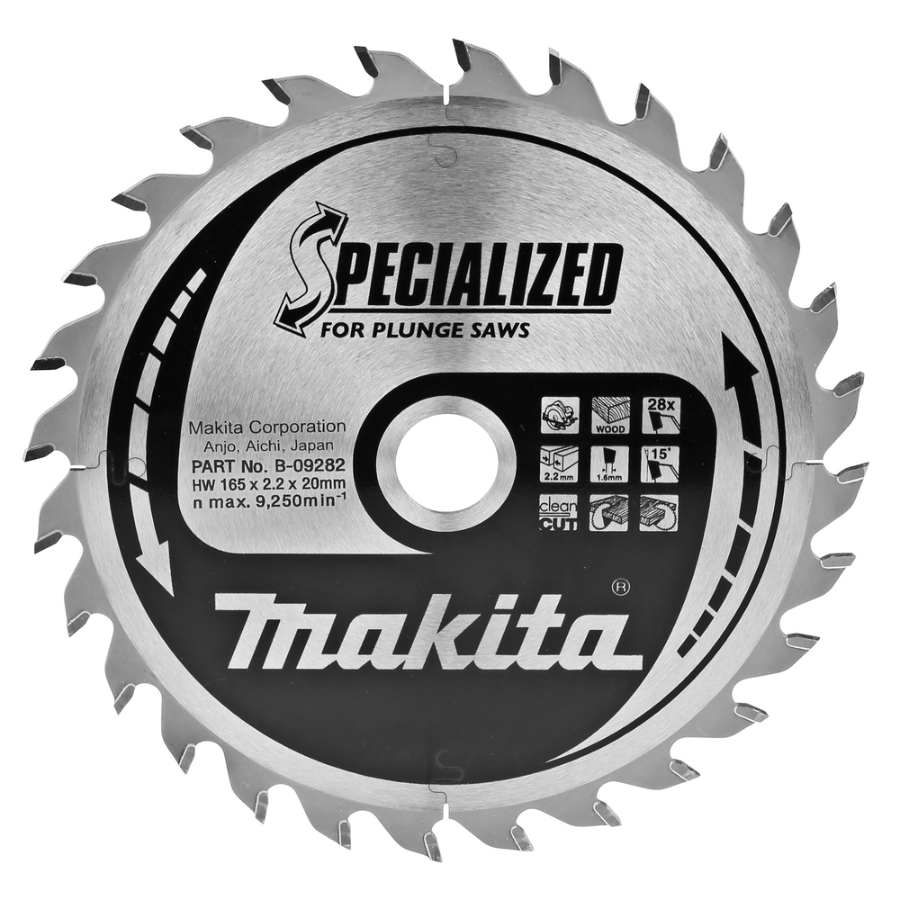 Makita  B-09282 Kreissägeblatt für Holz (Tauchsäge) 165 x 20 mm • 28 Zähne