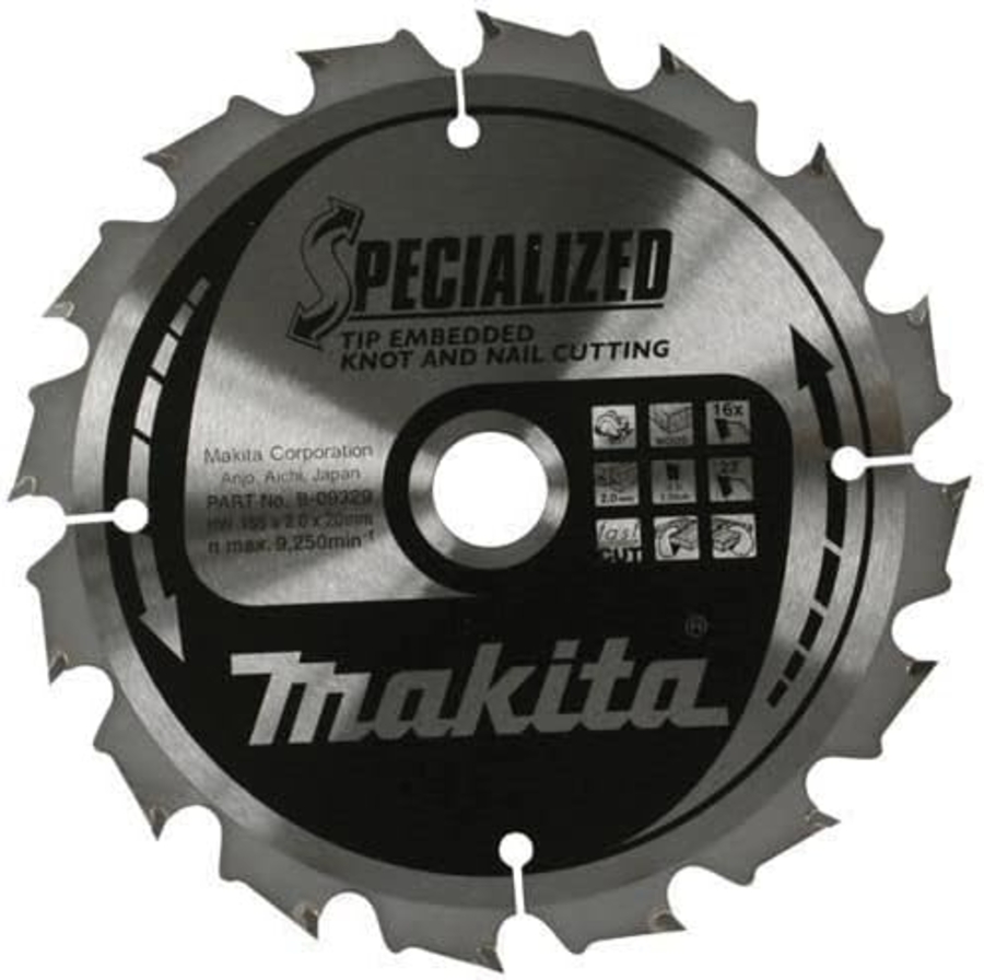 Makita  B-09488 Kreissägeblatt für Holz (Eingebettete Schneide) 185 x 1588 mm • 40 Zähne