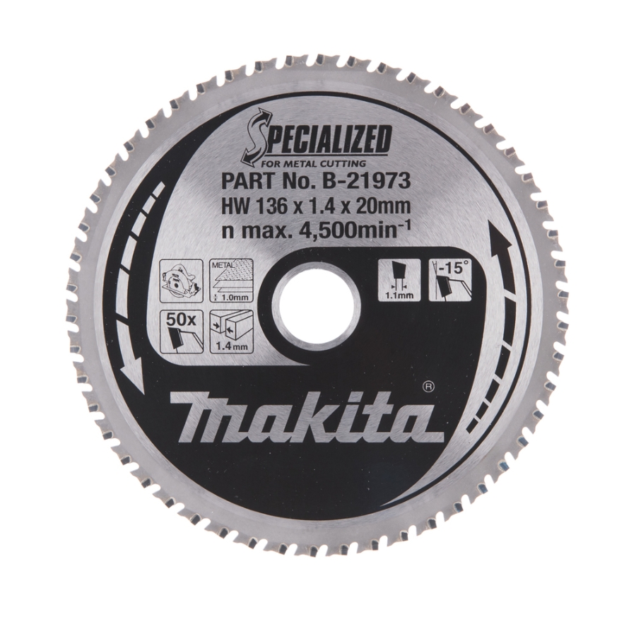 Makita B-21973 Sägeblatt für Metall 136 x 20 mm • 50 Zähne