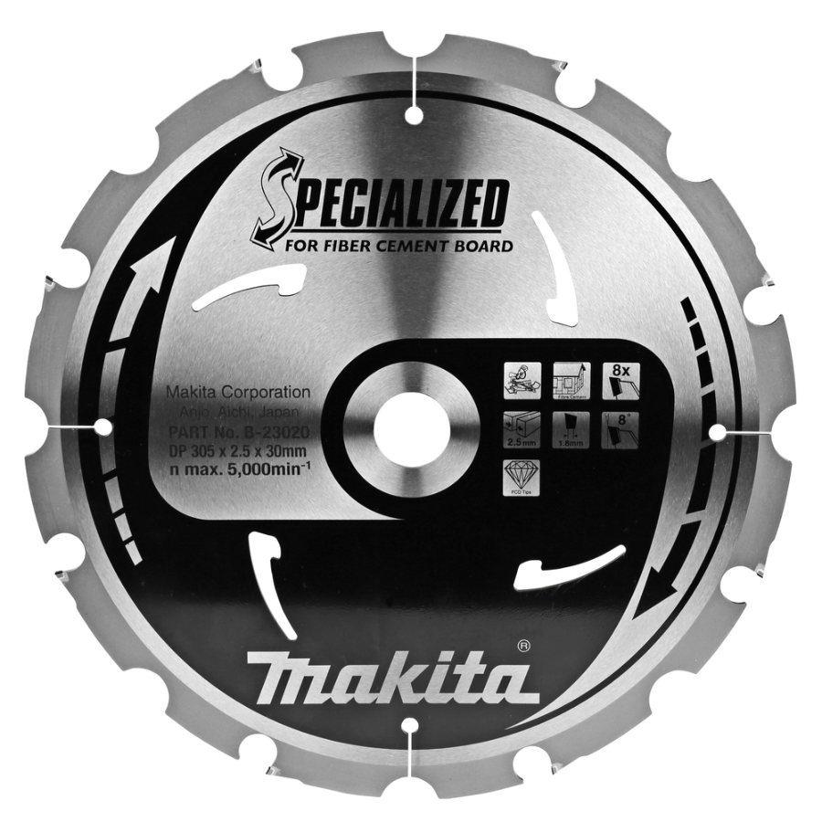 Makita  B-23020 Kreissägeblatt für Faserzement 305 x 30 x 2,5 mm • 8 Zähne