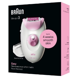 Braun Personal Care Silk-epil 3-031 kabelgebundener Epilierer für eine einfache Haarentfernung, wochenlang seidig-glatte Haut, Rosa