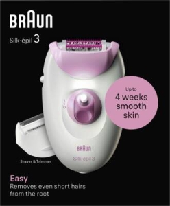 Braun Personal Care Silk-epil 3-031 kabelgebundener Epilierer für eine einfache Haarentfernung, wochenlang seidig-glatte Haut, Rosa