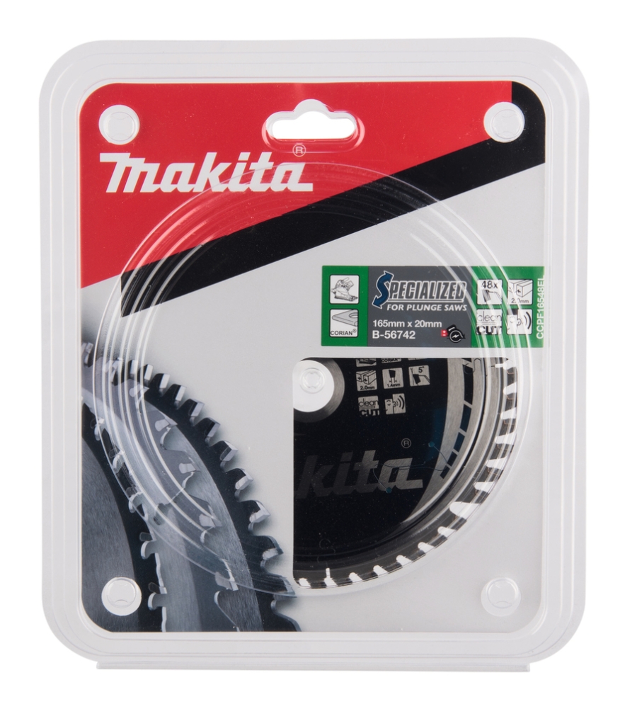Makita  B-56742 Sägeblatt für Corian (Tauchsäge) 165 x 20 mm • 48 Zähne