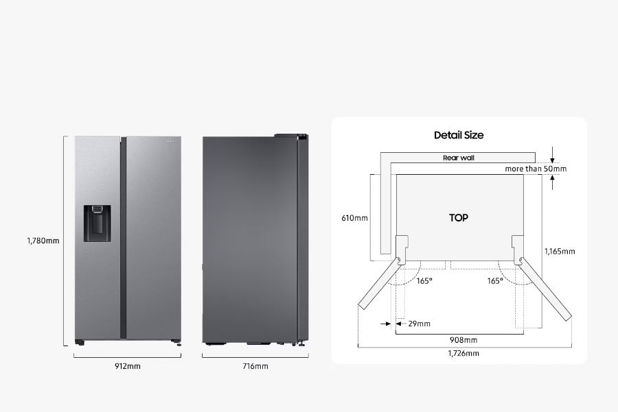 Samsung RS65DG54R3S9EF Side by Side Festwasseranschluss Edelstahl 