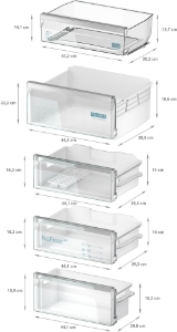 Siemens KI96NVFD0 Einbau-Kühl-Gefrier-Kombination mit Gefrierbereich unten, 193.5 x 55.8 cm, Festtür
