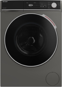 Sharp ES-NFH714CANA Waschmaschine, 7 kg, 1400 U/min, A, Schwarz Schwarze XL-Tür,Espresso-Grau