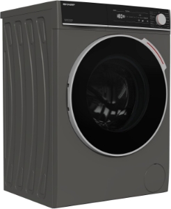 Sharp ES-NFH714CANA Waschmaschine, 7 kg, 1400 U/min, A, Schwarz Schwarze XL-Tür,Espresso-Grau