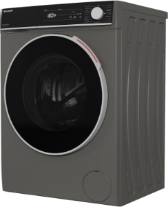 Sharp ES-NFH714CANA Waschmaschine, 7 kg, 1400 U/min, A, Schwarz Schwarze XL-Tür,Espresso-Grau